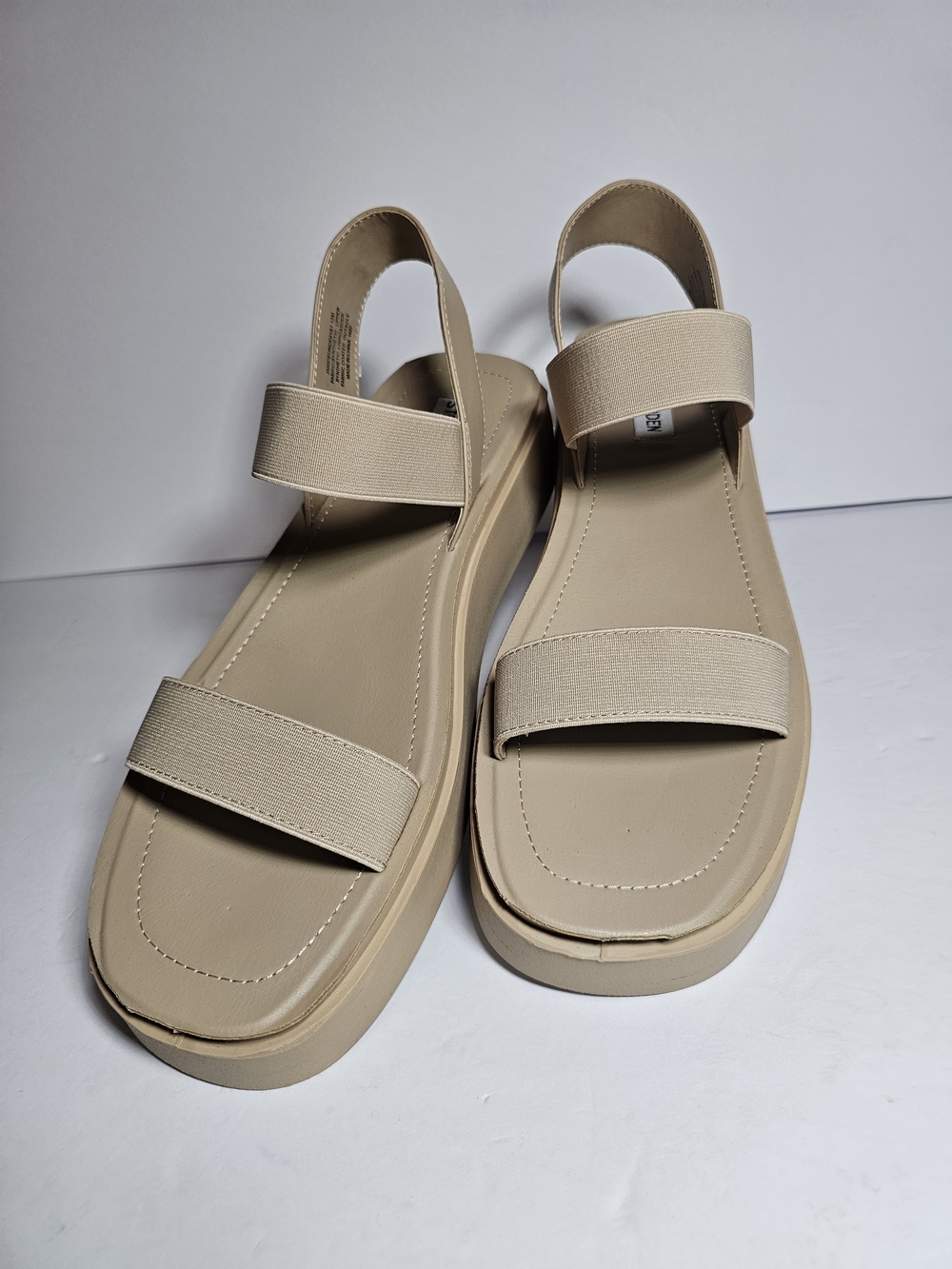 Steve Madden Women's Size 12M Tan Beige Janice Open Toe Summer Platform Sandals